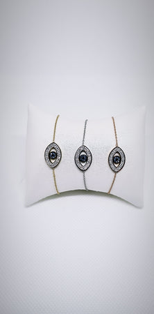 Bracelet eye blue strass